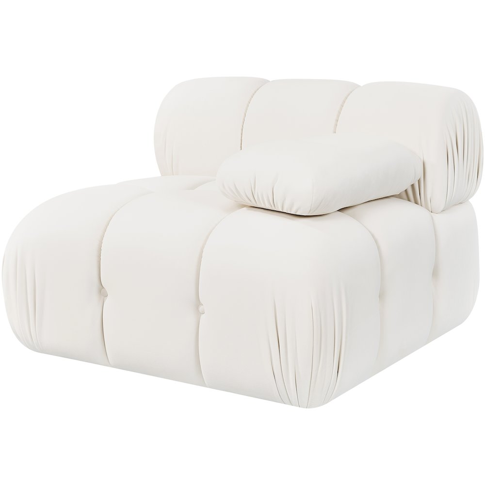 Orin Cream Velvet Performance Fabric Upholstered Modular Chair