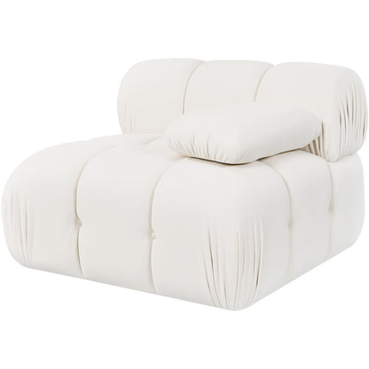 Orin Cream Velvet Performance Fabric Upholstered Modular Chair