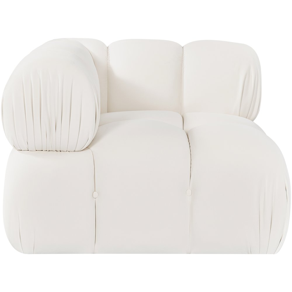 Orin Cream Velvet Performance Fabric Upholstered Modular Corner Chair