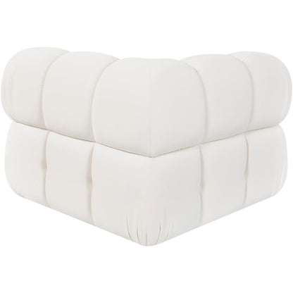 Orin Cream Velvet Performance Fabric Upholstered Modular Corner Chair