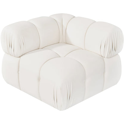 Orin Cream Velvet Performance Fabric Upholstered Modular Corner Chair