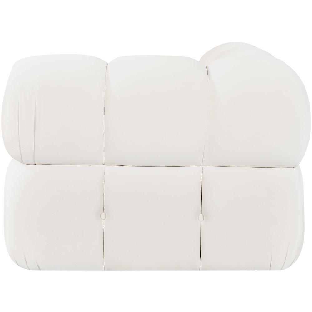 Orin Cream Velvet Performance Fabric Upholstered Modular Corner Chair