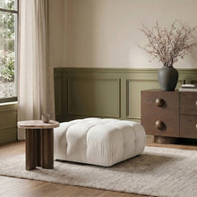 Orin Cream Velvet Performance Fabric Upholstered Modular Ottoman