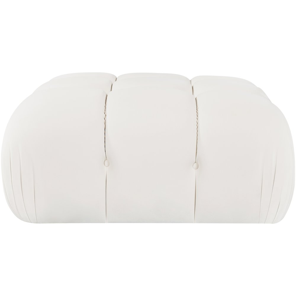 Orin Cream Velvet Performance Fabric Upholstered Modular Ottoman