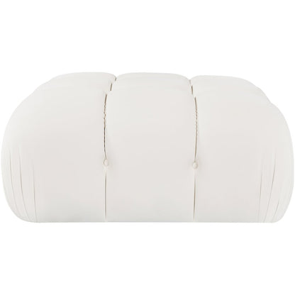 Orin Cream Velvet Performance Fabric Upholstered Modular Ottoman