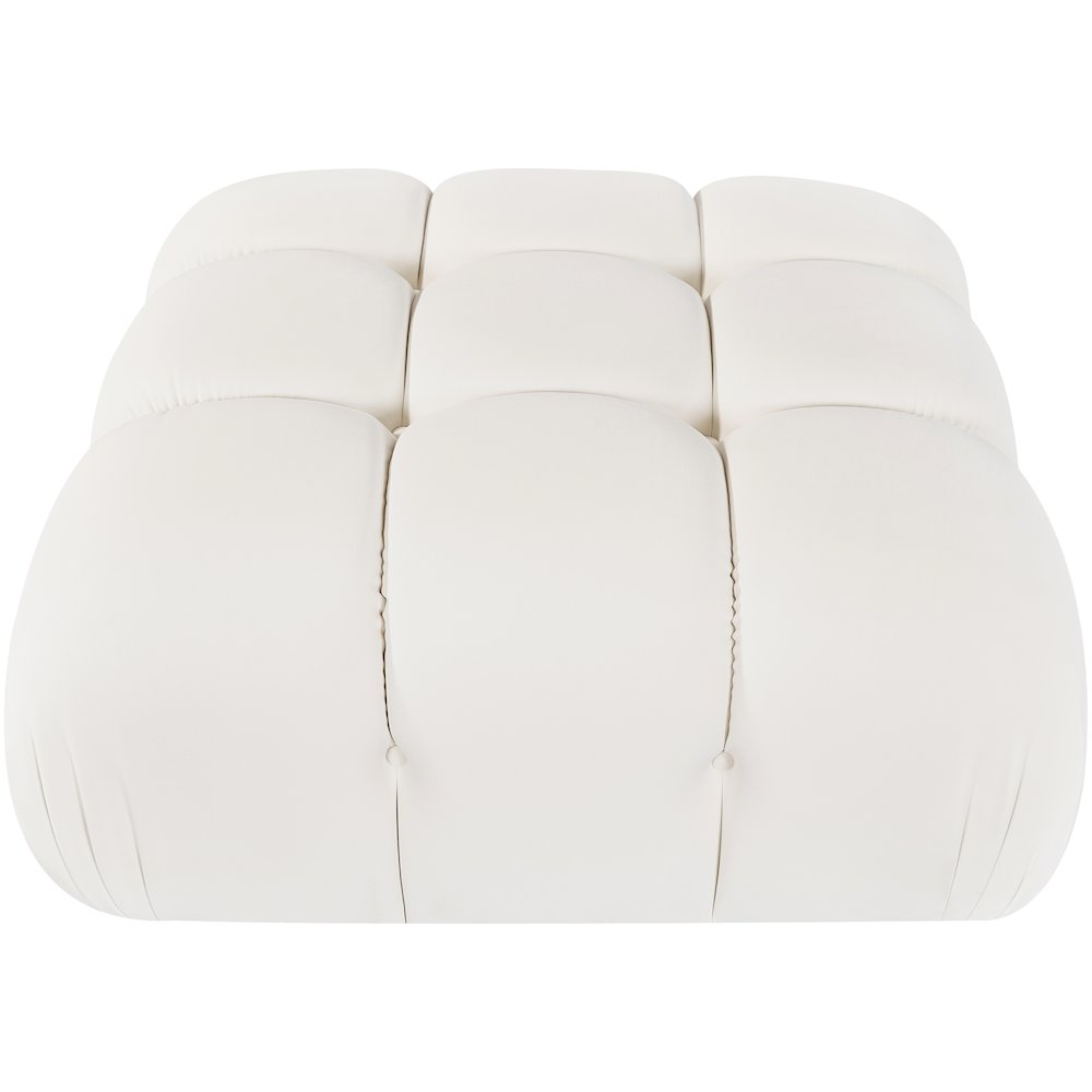 Orin Cream Velvet Performance Fabric Upholstered Modular Ottoman