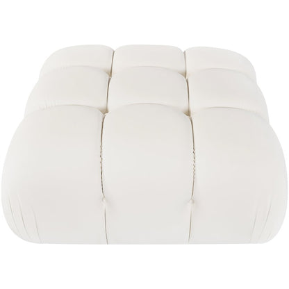 Orin Cream Velvet Performance Fabric Upholstered Modular Ottoman
