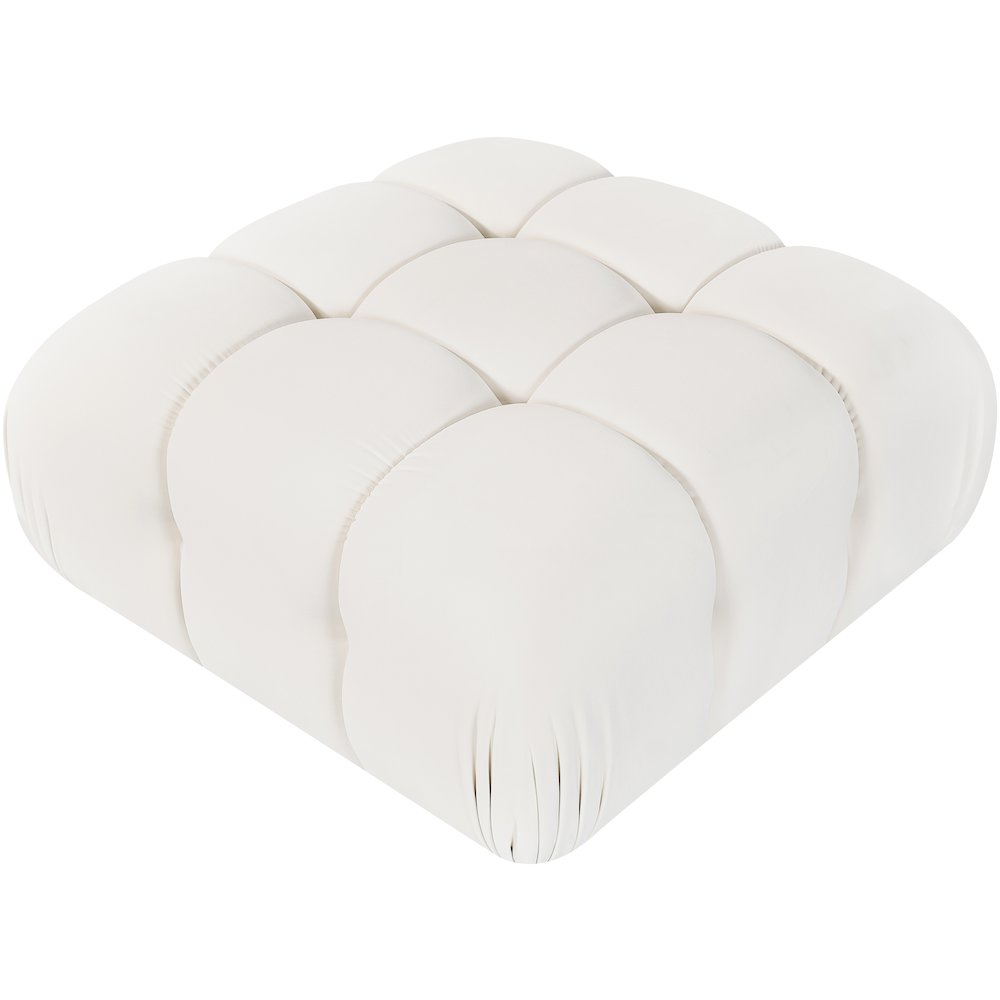Orin Cream Velvet Performance Fabric Upholstered Modular Ottoman