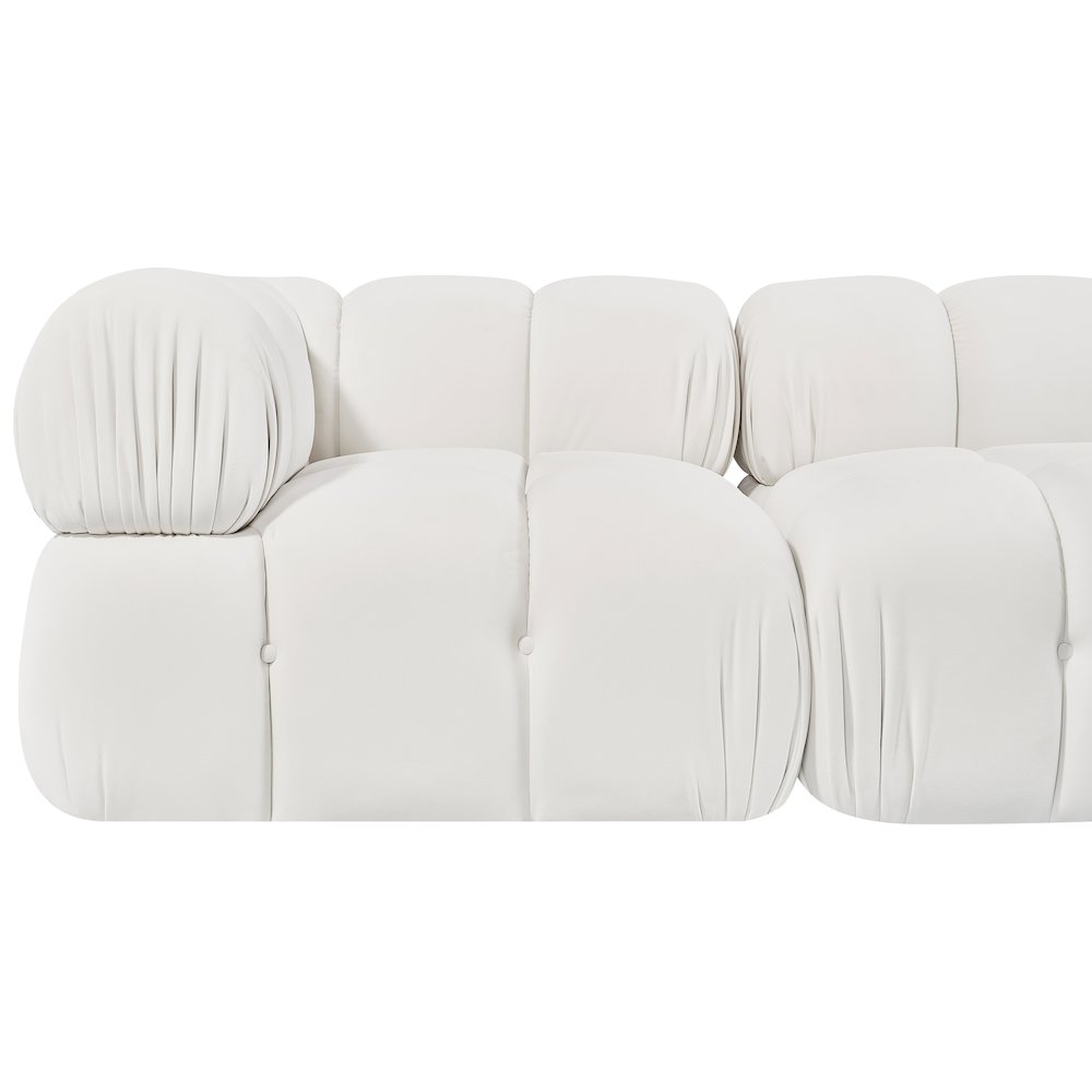 Orin Cream Velvet Performance Fabric Upholstered 2 pc. Modular Sofa