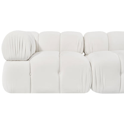Orin Cream Velvet Performance Fabric Upholstered 2 pc. Modular Sofa
