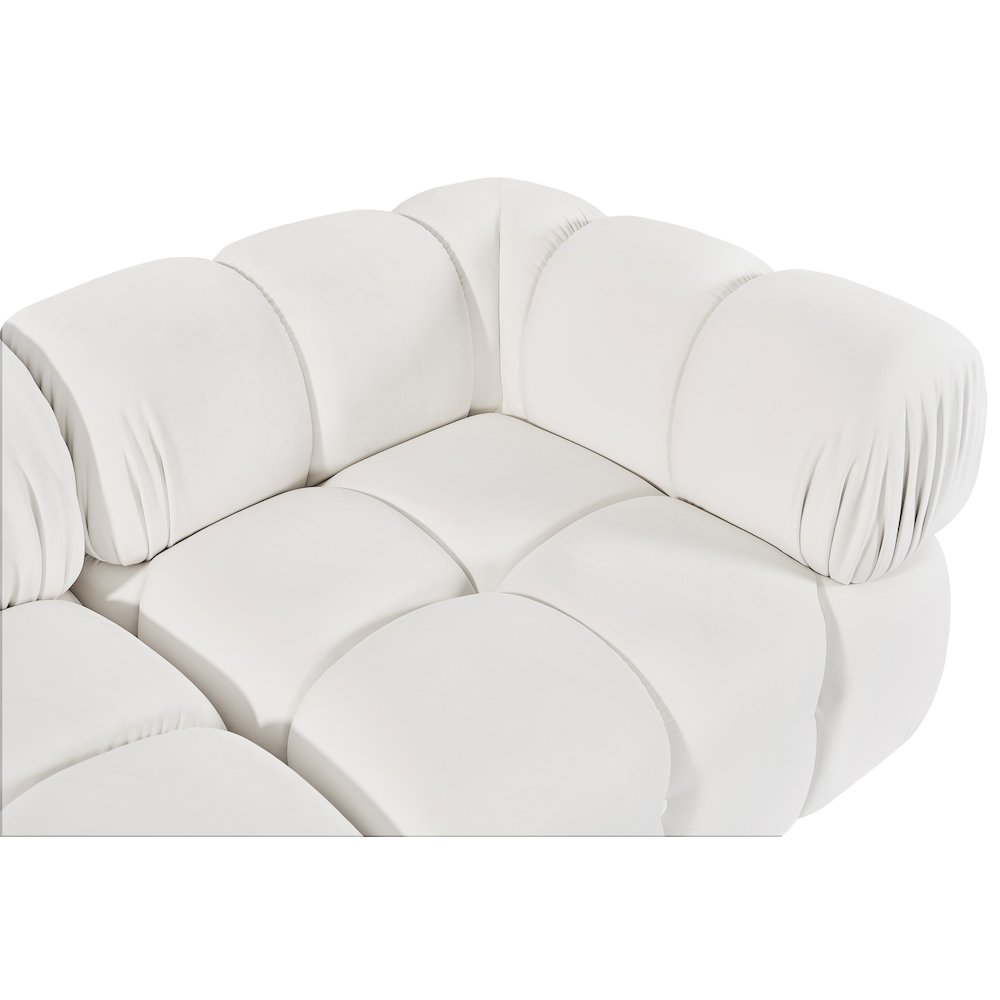 Orin Cream Velvet Performance Fabric Upholstered 2 pc. Modular Sofa