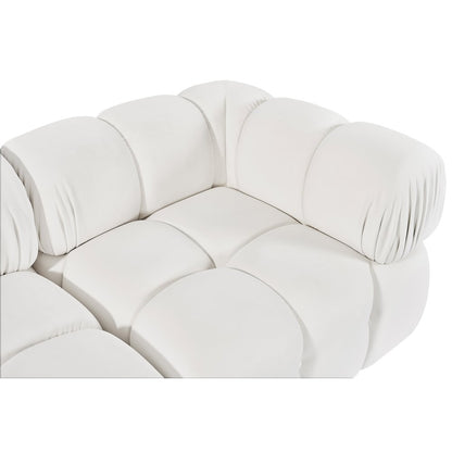 Orin Cream Velvet Performance Fabric Upholstered 2 pc. Modular Sofa