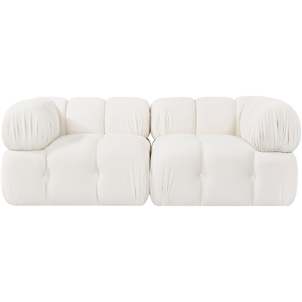 Orin Cream Velvet Performance Fabric Upholstered 2 pc. Modular Sofa