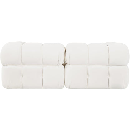Orin Cream Velvet Performance Fabric Upholstered 2 pc. Modular Sofa