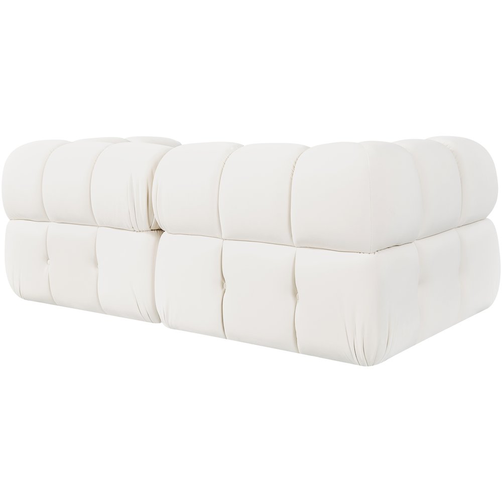 Orin Cream Velvet Performance Fabric Upholstered 2 pc. Modular Sofa