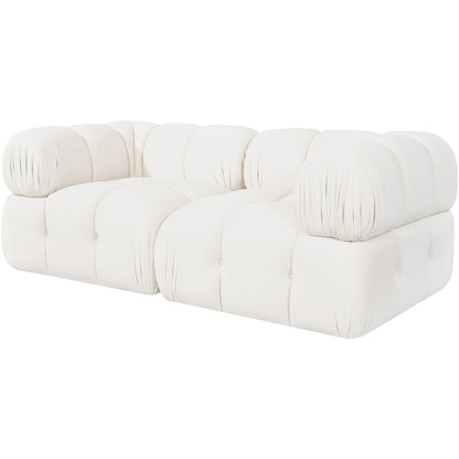 Orin Cream Velvet Performance Fabric Upholstered 2 pc. Modular Sofa