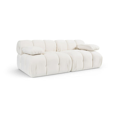 Orin Cream Velvet Performance Fabric Upholstered 2 pc. Modular Sofa