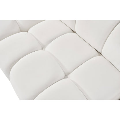 Orin Cream Velvet Performance Fabric Upholstered 2 pc. Modular Sofa