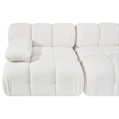 Orin Cream Velvet Performance Fabric Upholstered 2 pc. Modular Sofa