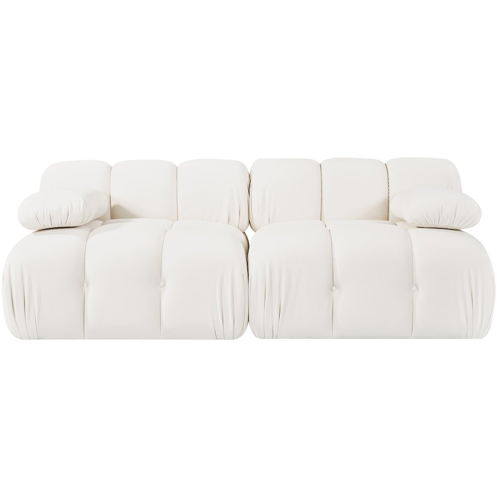 Orin Cream Velvet Performance Fabric Upholstered 2 pc. Modular Sofa