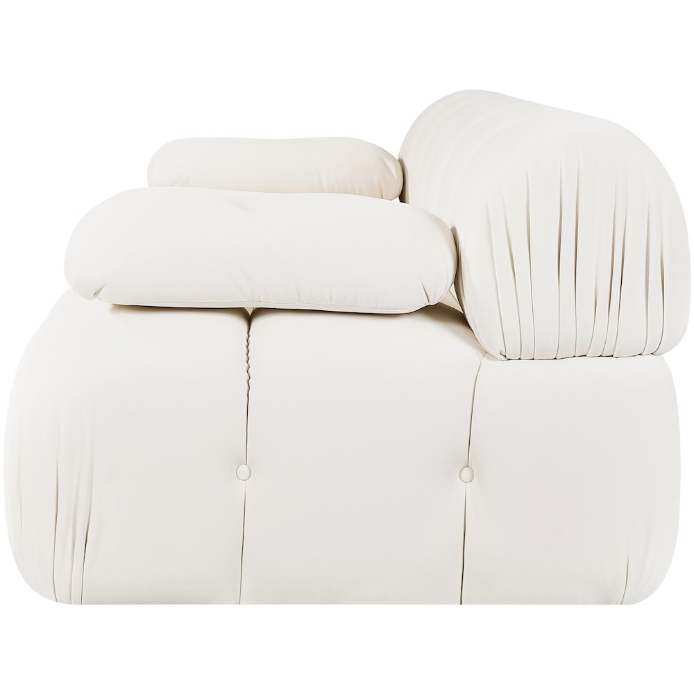 Orin Cream Velvet Performance Fabric Upholstered 2 pc. Modular Sofa