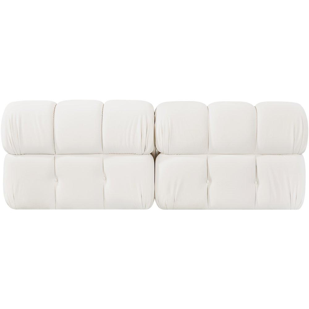 Orin Cream Velvet Performance Fabric Upholstered 2 pc. Modular Sofa