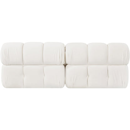 Orin Cream Velvet Performance Fabric Upholstered 2 pc. Modular Sofa