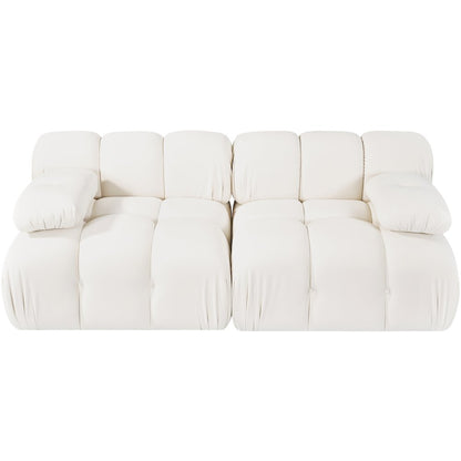 Orin Cream Velvet Performance Fabric Upholstered 2 pc. Modular Sofa