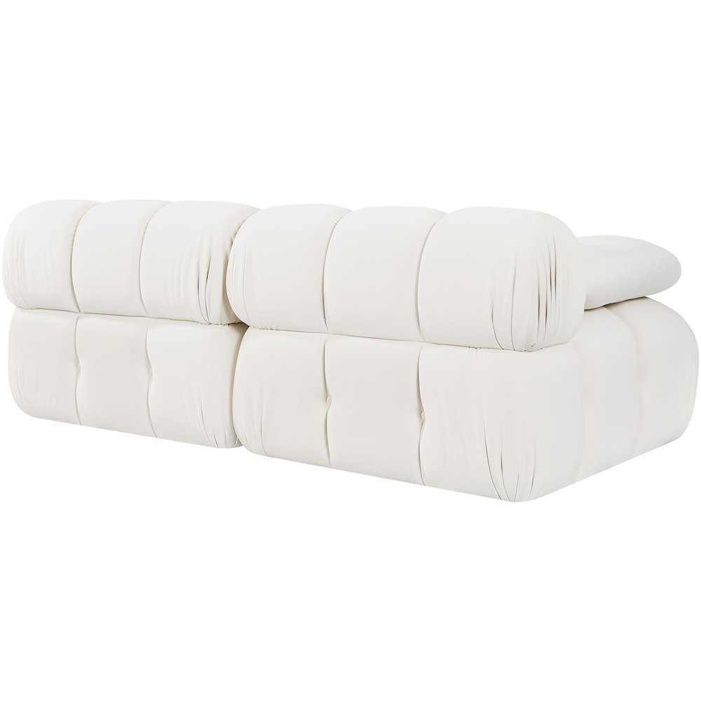 Orin Cream Velvet Performance Fabric Upholstered 2 pc. Modular Sofa