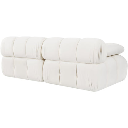 Orin Cream Velvet Performance Fabric Upholstered 2 pc. Modular Sofa
