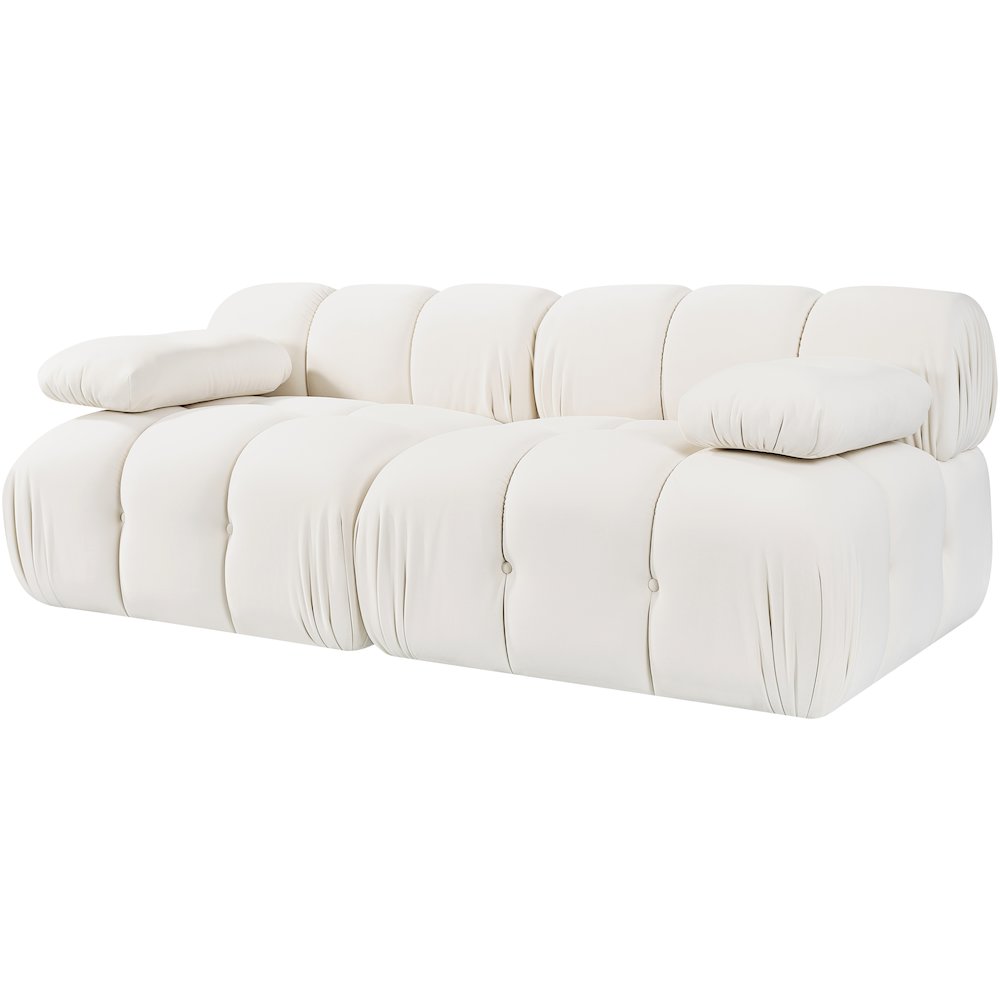 Orin Cream Velvet Performance Fabric Upholstered 2 pc. Modular Sofa