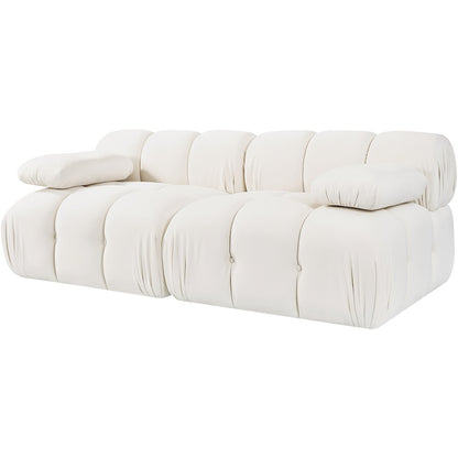 Orin Cream Velvet Performance Fabric Upholstered 2 pc. Modular Sofa