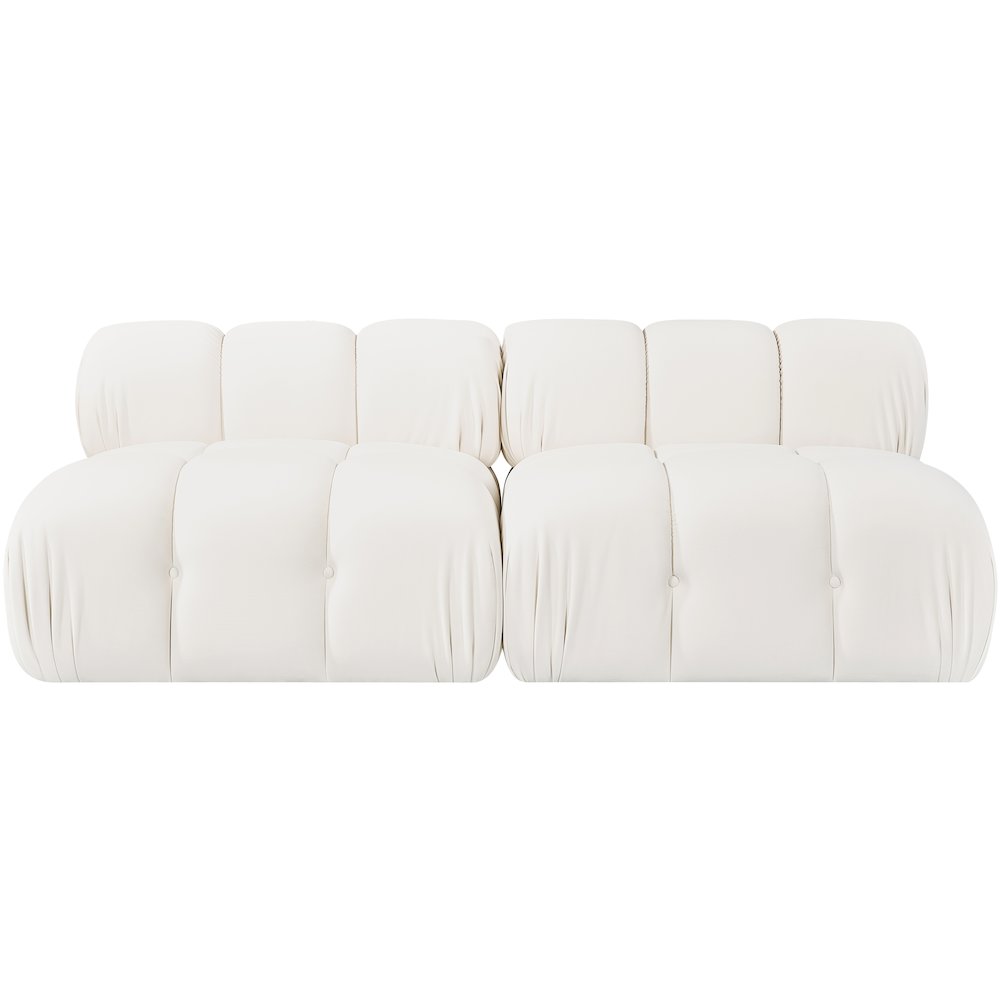 Orin Cream Velvet Performance Fabric Upholstered 2 pc. Modular Sofa