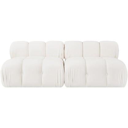 Orin Cream Velvet Performance Fabric Upholstered 2 pc. Modular Sofa
