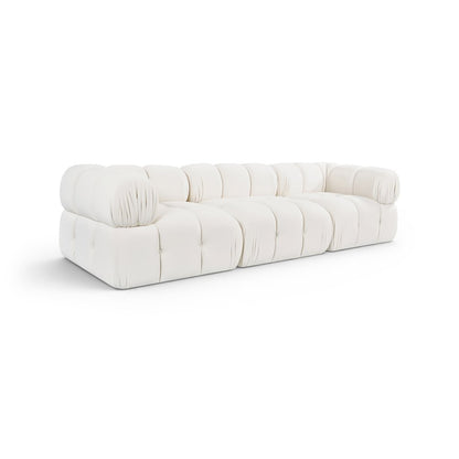Orin Cream Velvet Performance Fabric Upholstered 3 pc. Modular Sofa