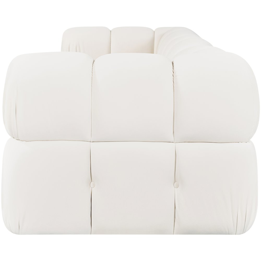 Orin Cream Velvet Performance Fabric Upholstered 3 pc. Modular Sofa
