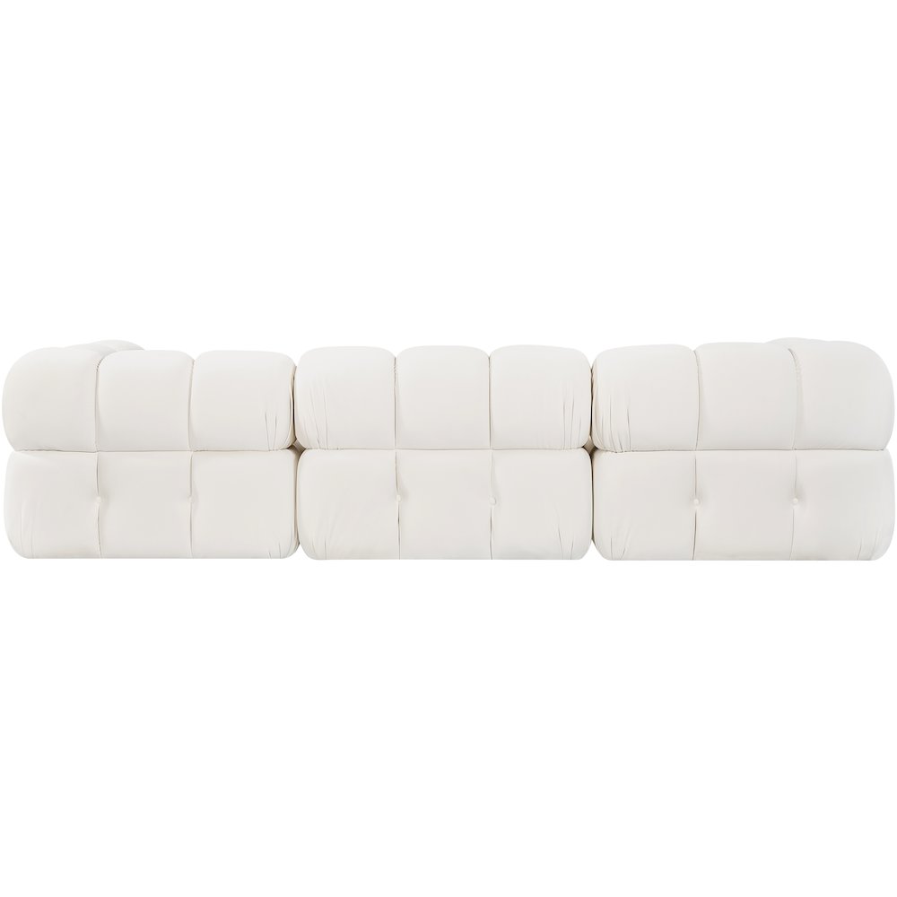 Orin Cream Velvet Performance Fabric Upholstered 3 pc. Modular Sofa