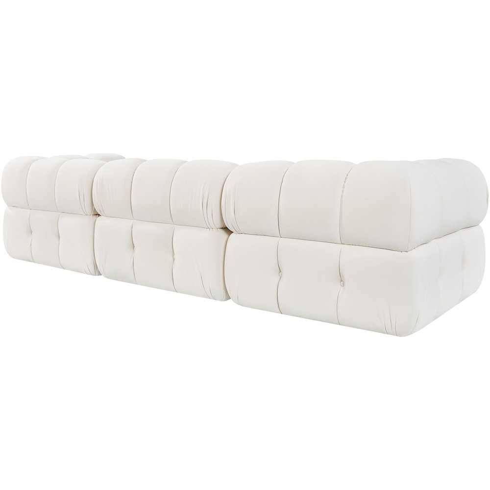 Orin Cream Velvet Performance Fabric Upholstered 3 pc. Modular Sofa