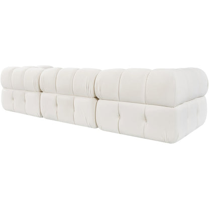 Orin Cream Velvet Performance Fabric Upholstered 3 pc. Modular Sofa