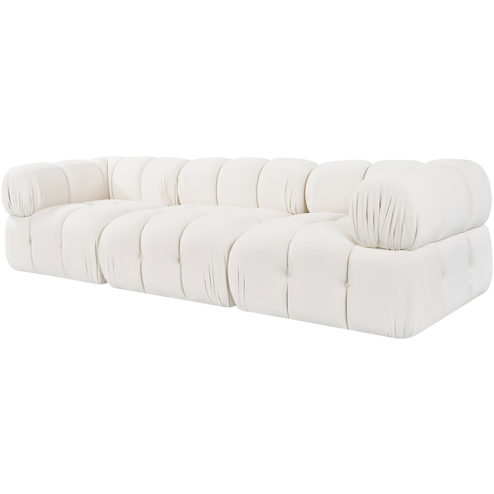 Orin Cream Velvet Performance Fabric Upholstered 3 pc. Modular Sofa
