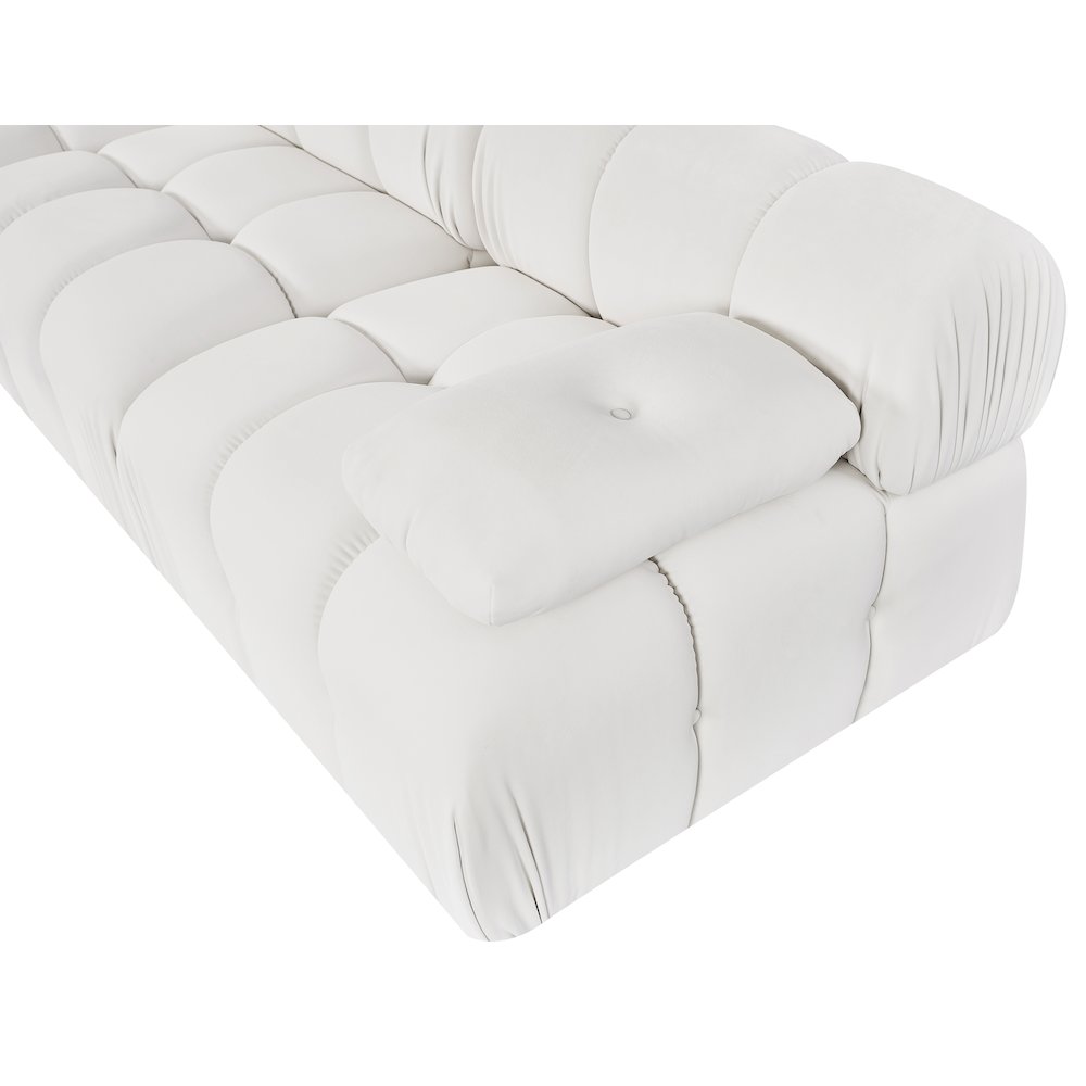 Orin Cream Velvet Performance Fabric Upholstered 3 pc. Modular Sofa