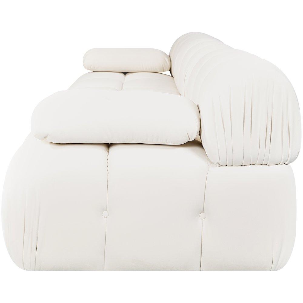 Orin Cream Velvet Performance Fabric Upholstered 3 pc. Modular Sofa