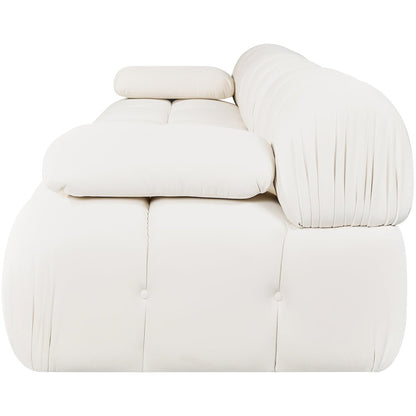 Orin Cream Velvet Performance Fabric Upholstered 3 pc. Modular Sofa