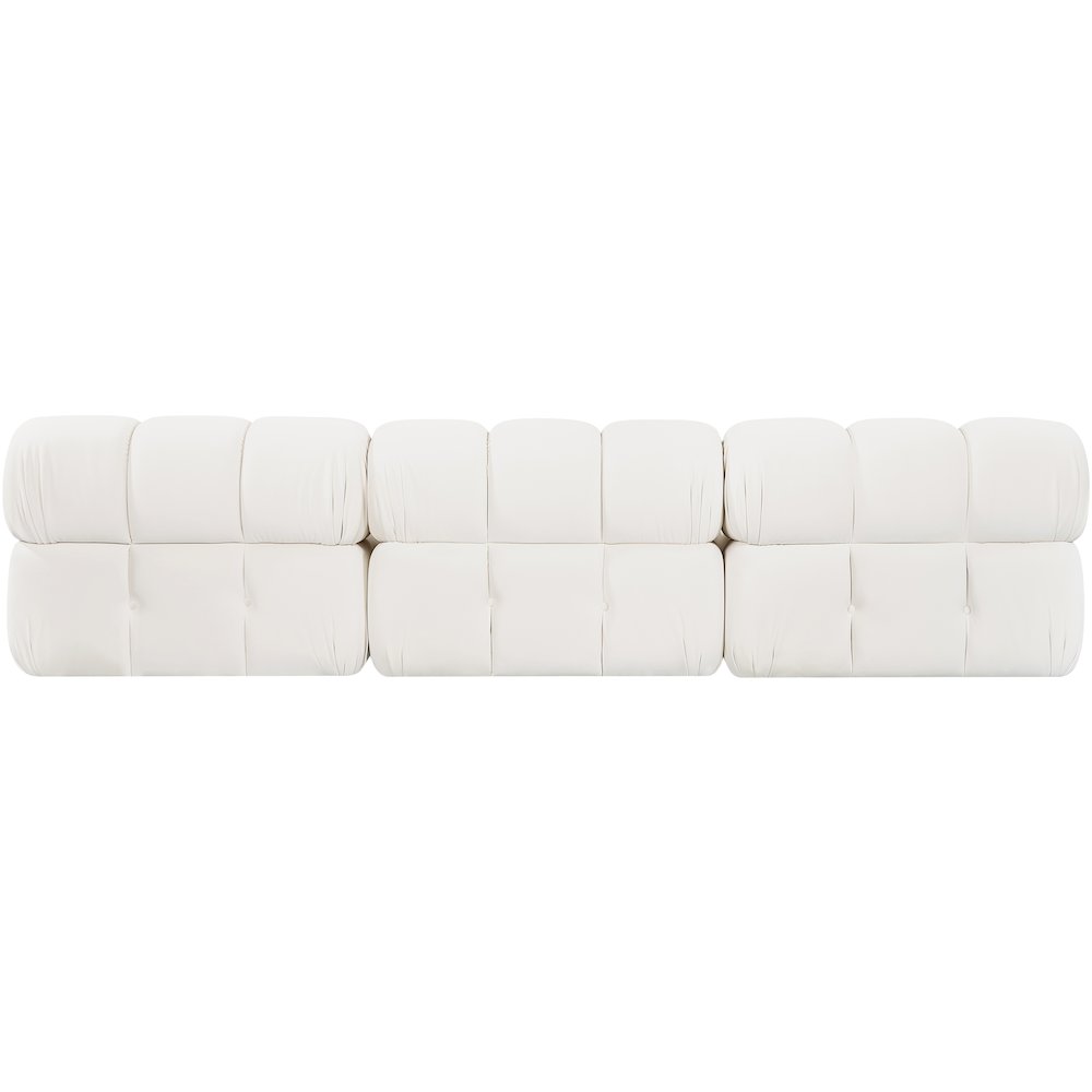 Orin Cream Velvet Performance Fabric Upholstered 3 pc. Modular Sofa