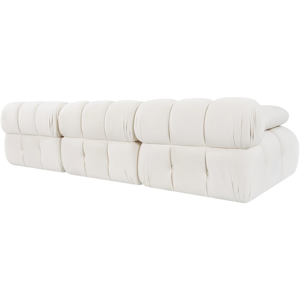Orin Cream Velvet Performance Fabric Upholstered 3 pc. Modular Sofa