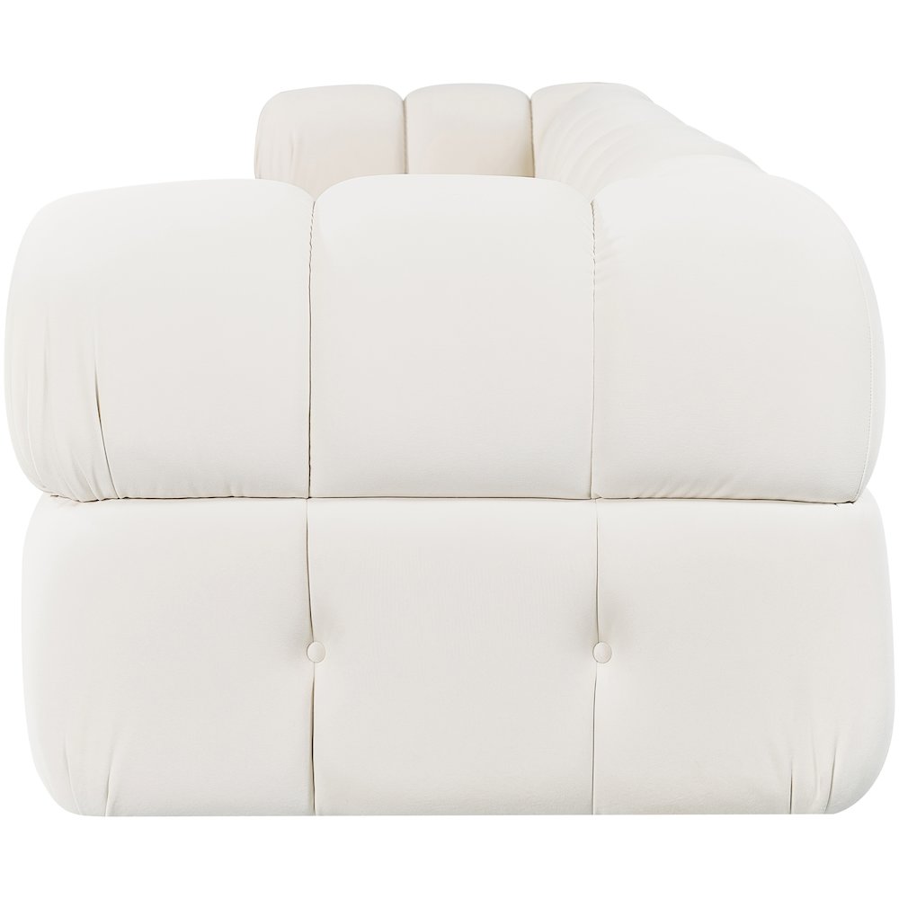 Orin Cream Velvet Performance Fabric Upholstered 4 pc. Modular Sofa