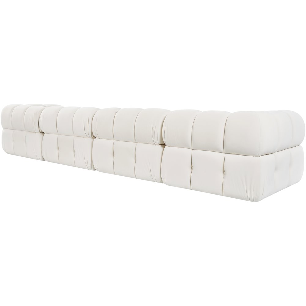 Orin Cream Velvet Performance Fabric Upholstered 4 pc. Modular Sofa