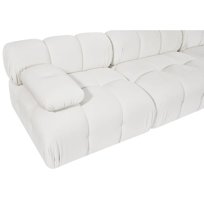 Orin Cream Velvet Performance Fabric Upholstered 4 pc. Modular Sofa