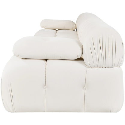 Orin Cream Velvet Performance Fabric Upholstered 4 pc. Modular Sofa