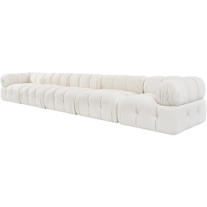 Orin Cream Velvet Performance Fabric Upholstered 5 pc. Modular Sofa